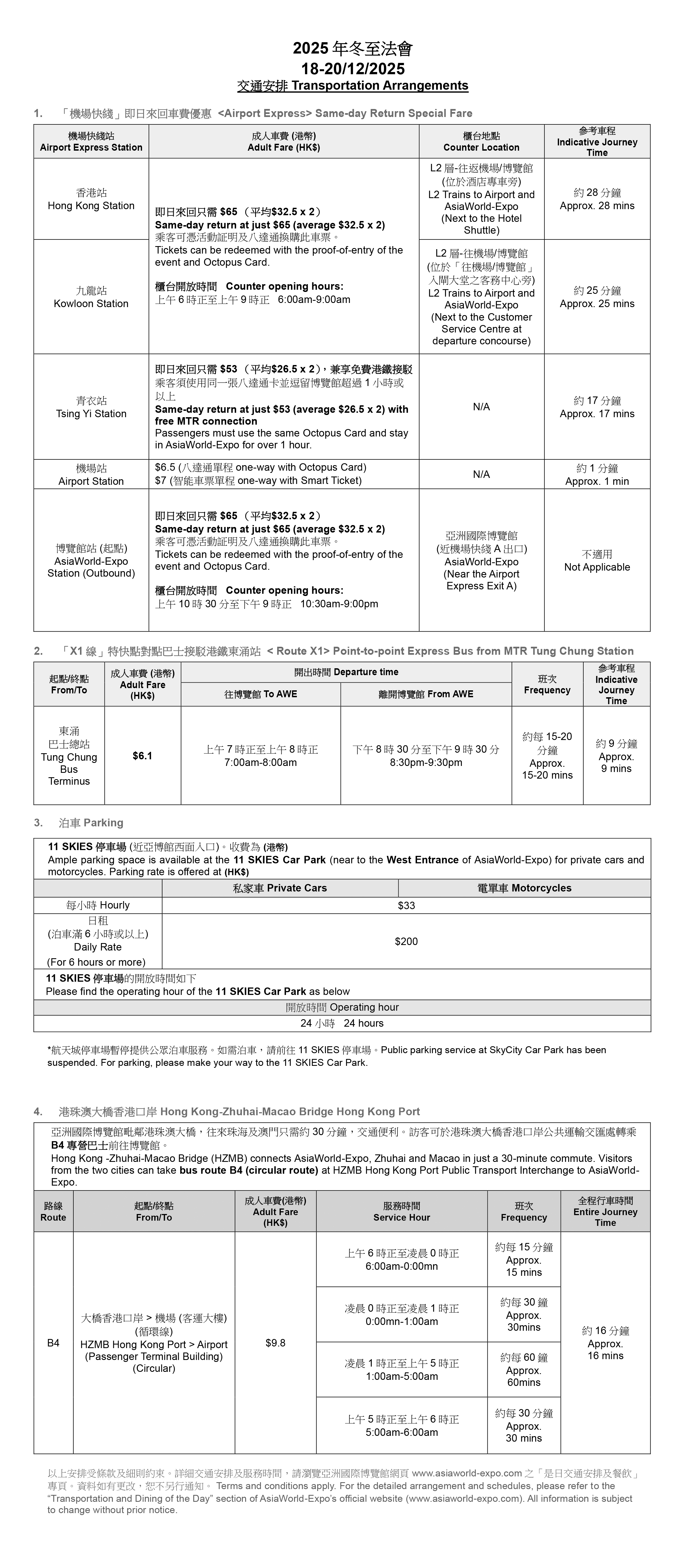 2025冬至法會：12月18-20日交通安排 (12月14日更新)